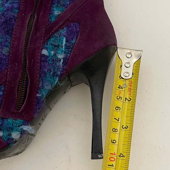 D&G BOOTS 1996 PURPLE SUEDE AND TARTAN WOOL MULTI IT37 used - Picture 6 of 16